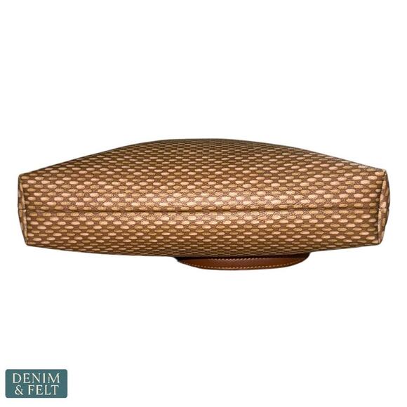 Coach Weaved Brown Embossed Leather Crossbody Shoulder Bag Adjustable Strap - Picture 4 of 15